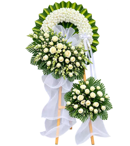 Kệ Hoa Viếng Trắng Xanh