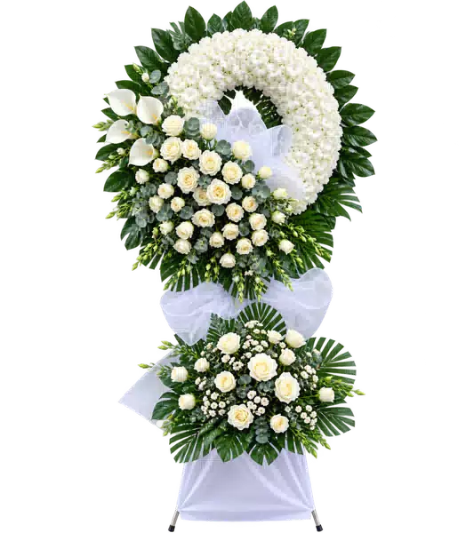 Kệ Hoa Viếng Trắng Xanh