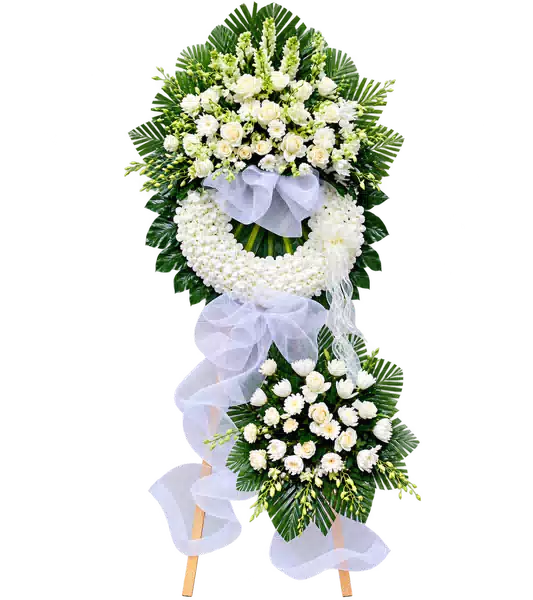 Kệ Hoa Viếng Trắng Xanh