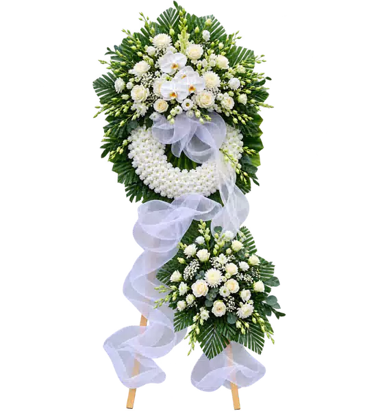 Kệ Hoa Viếng Trắng Xanh