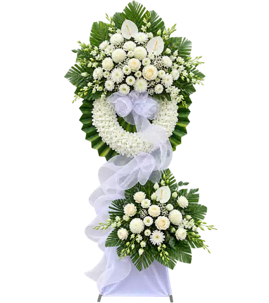 Kệ Hoa Viếng Trắng Xanh