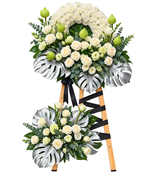 Kệ Hoa Viếng Trắng Xanh