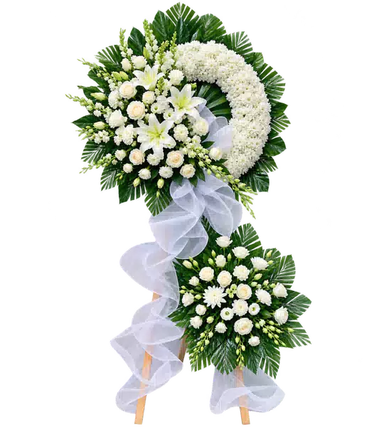 Kệ Hoa Viếng Trắng Xanh