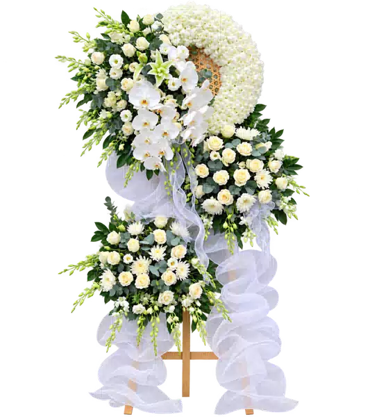 Kệ Hoa Viếng Trắng Xanh