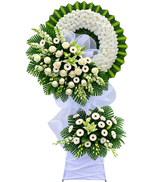 Kệ Hoa Viếng Trắng Xanh