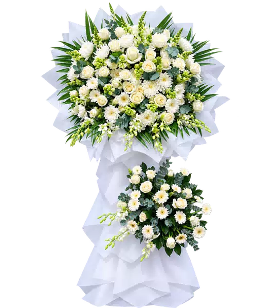 Kệ Hoa Viếng Trắng Xanh