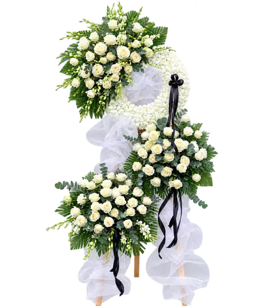 Kệ Hoa Viếng Trắng Xanh