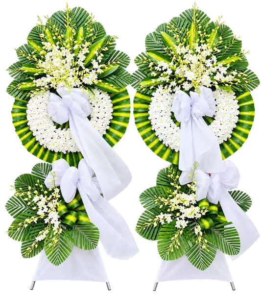 Kệ Hoa Viếng Trắng Xanh