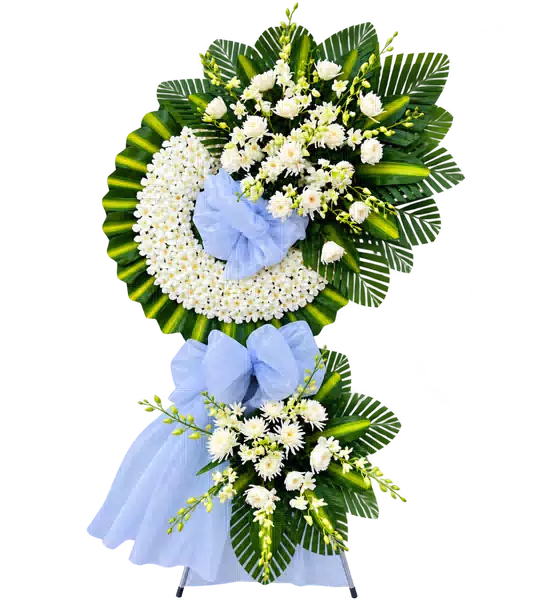 Kệ Hoa Viếng Trắng Xanh