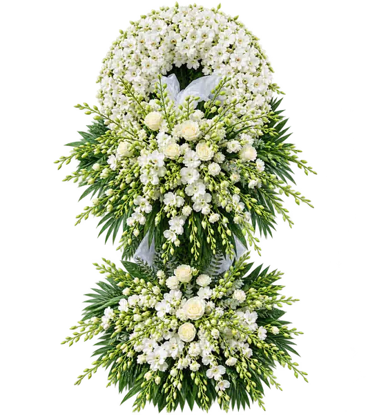 Kệ Hoa Viếng Trắng Xanh