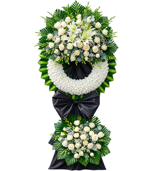 Kệ Hoa Viếng Trắng Xanh