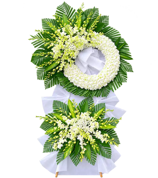 Kệ Hoa Viếng Trắng Xanh