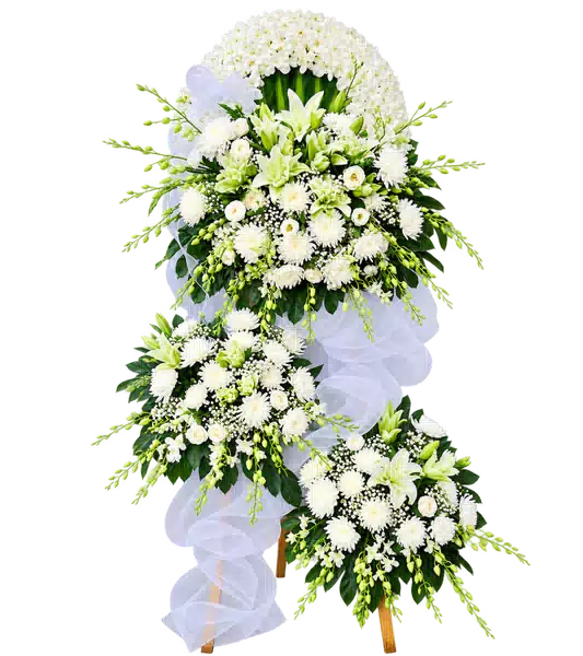 Kệ Hoa Viếng Trắng Xanh
