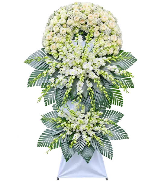 Kệ Hoa Viếng Trắng Xanh