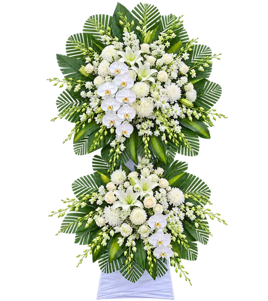 Kệ Hoa Viếng Trắng Xanh