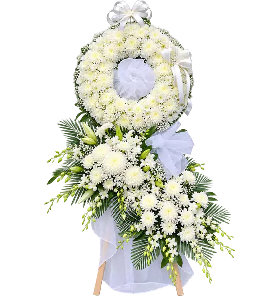 Kệ Hoa Viếng Trắng Xanh