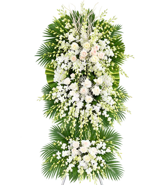 Kệ Hoa Viếng Trắng Xanh