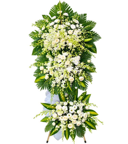 Kệ Hoa Viếng Trắng Xanh