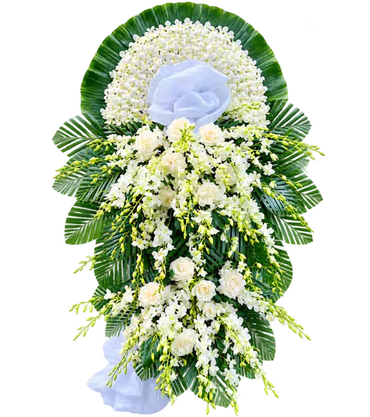 Kệ Hoa Viếng Trắng Xanh