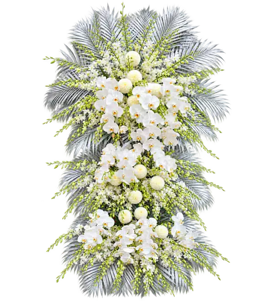 Kệ Hoa Viếng Trắng Xanh