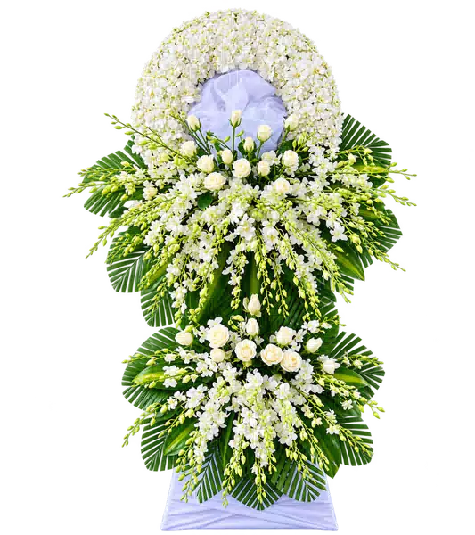 Kệ Hoa Viếng Trắng Xanh