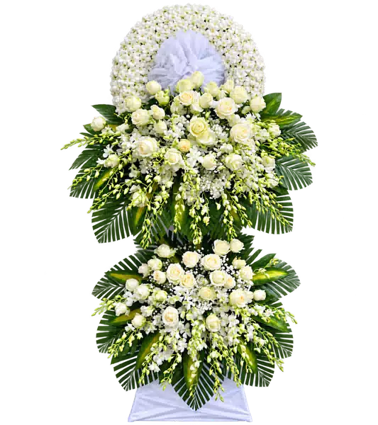 Kệ Hoa Viếng Trắng Xanh