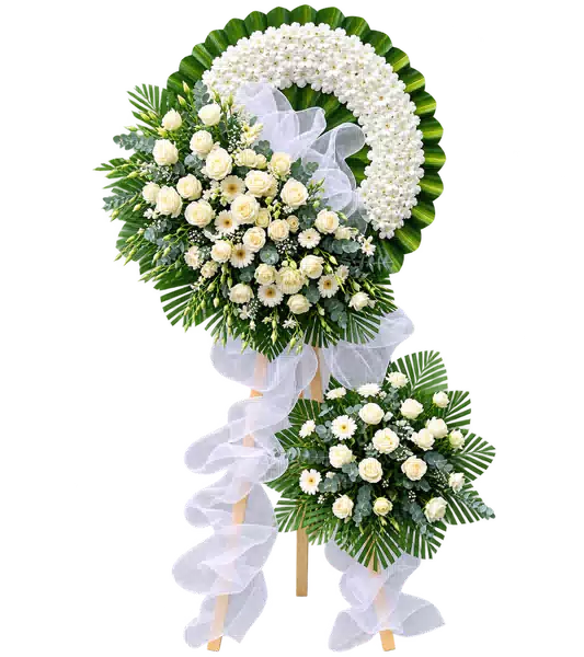 Kệ Hoa Viếng Trắng Xanh