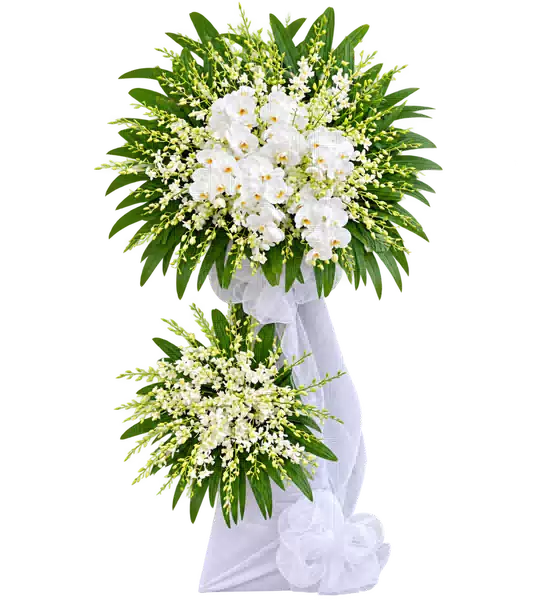 Kệ Hoa Viếng Trắng Xanh