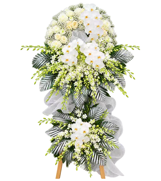 Kệ Hoa Viếng Trắng Xanh