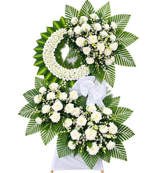 Kệ Hoa Viếng Trắng Xanh