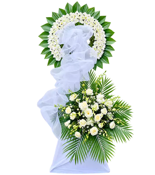 Kệ Hoa Viếng Trắng Xanh