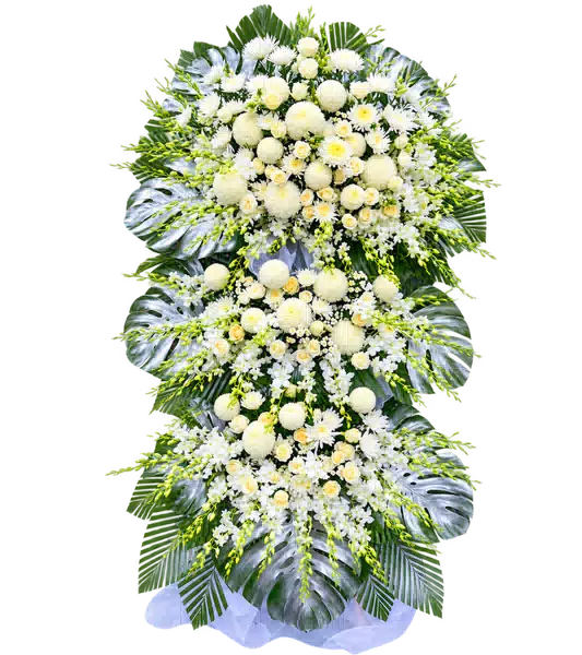 Kệ Hoa Viếng Trắng Xanh