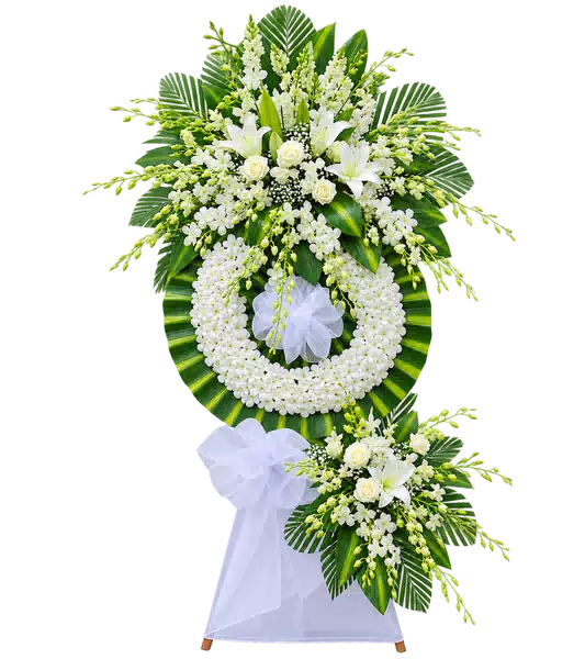 Kệ Hoa Viếng Trắng Xanh