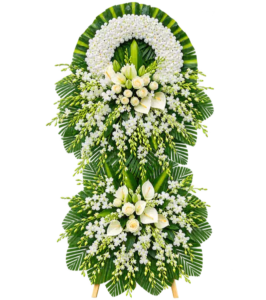 Kệ Hoa Viếng Trắng Xanh