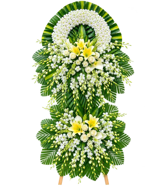 Kệ Hoa Viếng Trắng Xanh