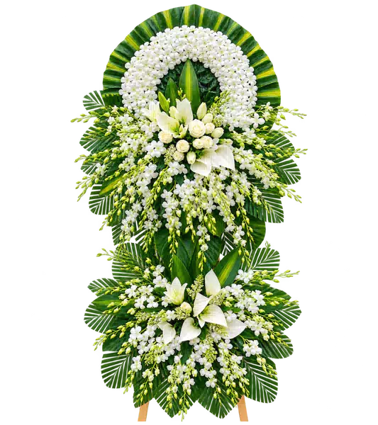 Kệ Hoa Viếng Trắng Xanh
