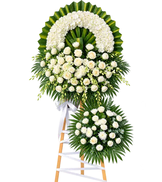 Kệ Hoa Viếng Trắng Xanh