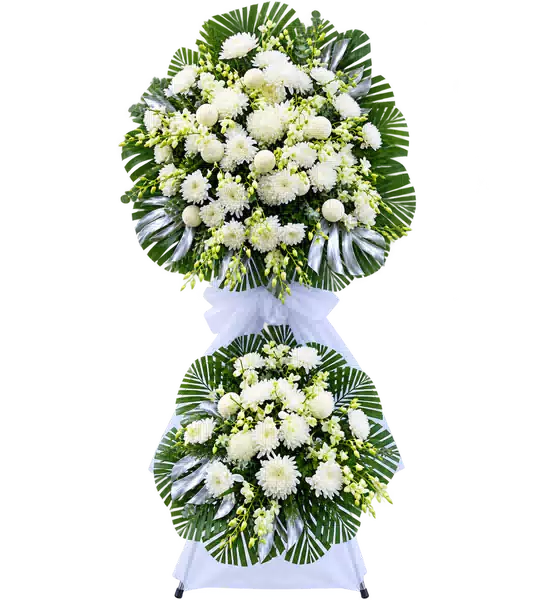 Kệ Hoa Viếng Trắng Xanh