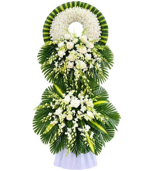 Kệ Hoa Viếng Trắng Xanh