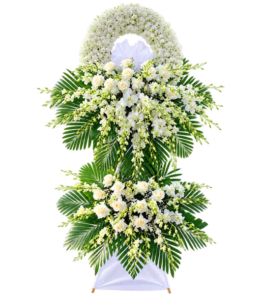 Kệ Hoa Viếng Trắng Xanh