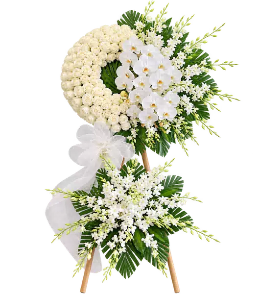 Kệ Hoa Viếng Trắng Xanh