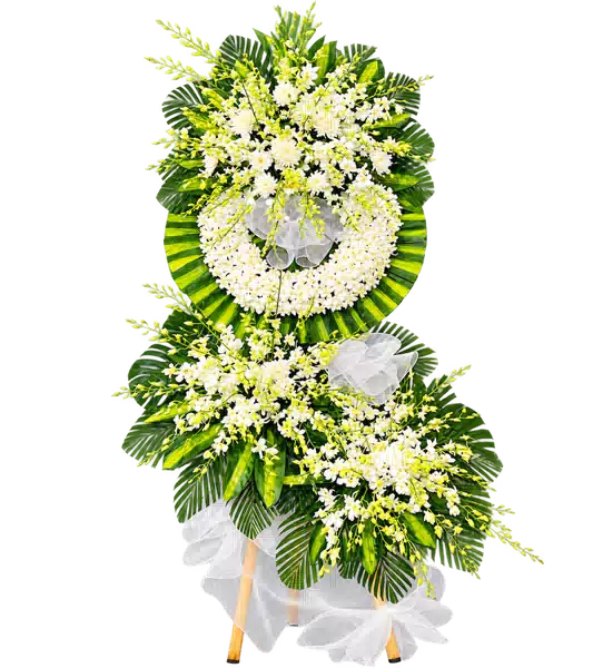 Kệ Hoa Viếng Trắng Xanh