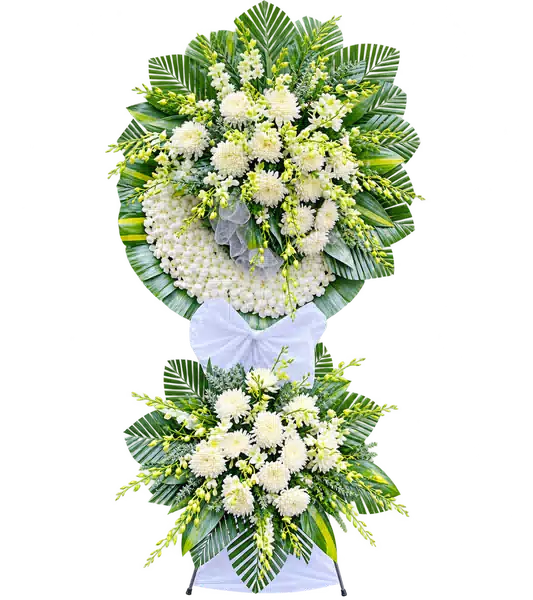 Kệ Hoa Viếng Trắng Xanh