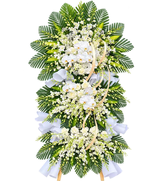 Kệ Hoa Viếng Trắng Xanh