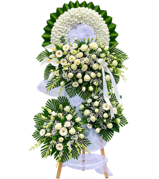 Kệ Hoa Viếng Trắng Xanh