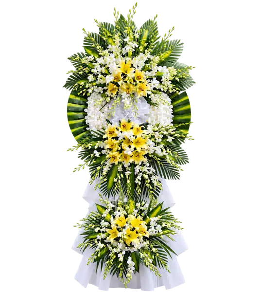Kệ Hoa Viếng Trắng Xanh