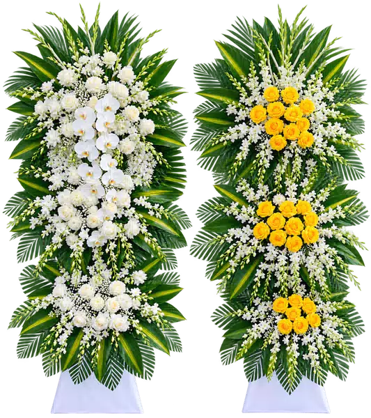 Kệ Hoa Viếng Trắng Xanh