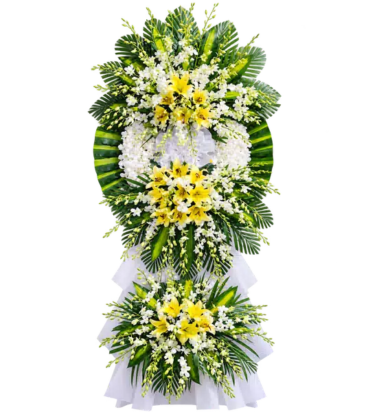 Kệ Hoa Viếng Trắng Xanh