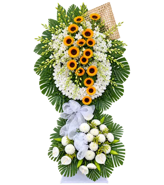 Kệ Hoa Viếng Trắng Xanh