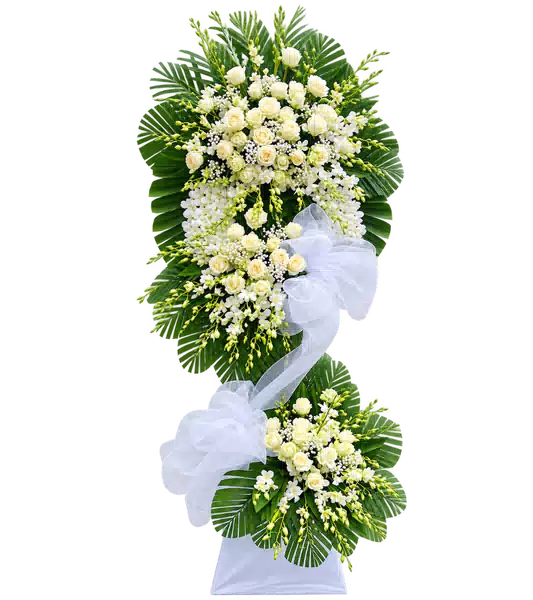 Kệ Hoa Viếng Trắng Xanh